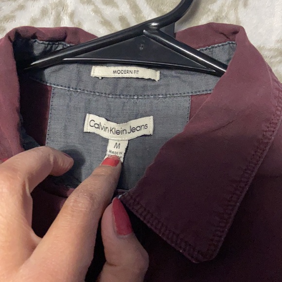 Calvin Klein Burgundy men’s shirt - Picture 3 of 7